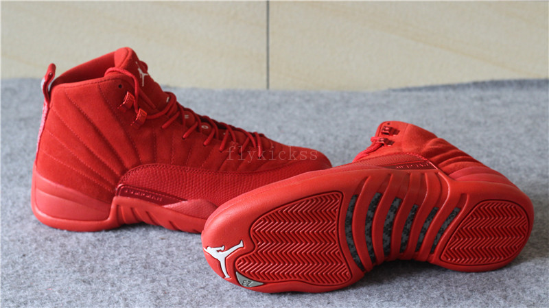 Authentic Air Jordan 12 Premium Red Suede